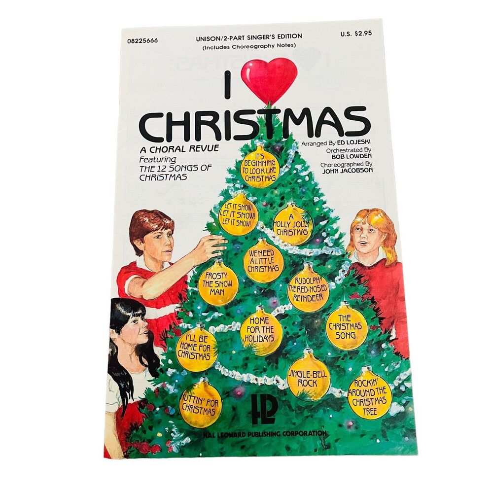 I Love Heart Christmas A Choral Review Sheet Music Book Ed Lojeski 1985 Singer